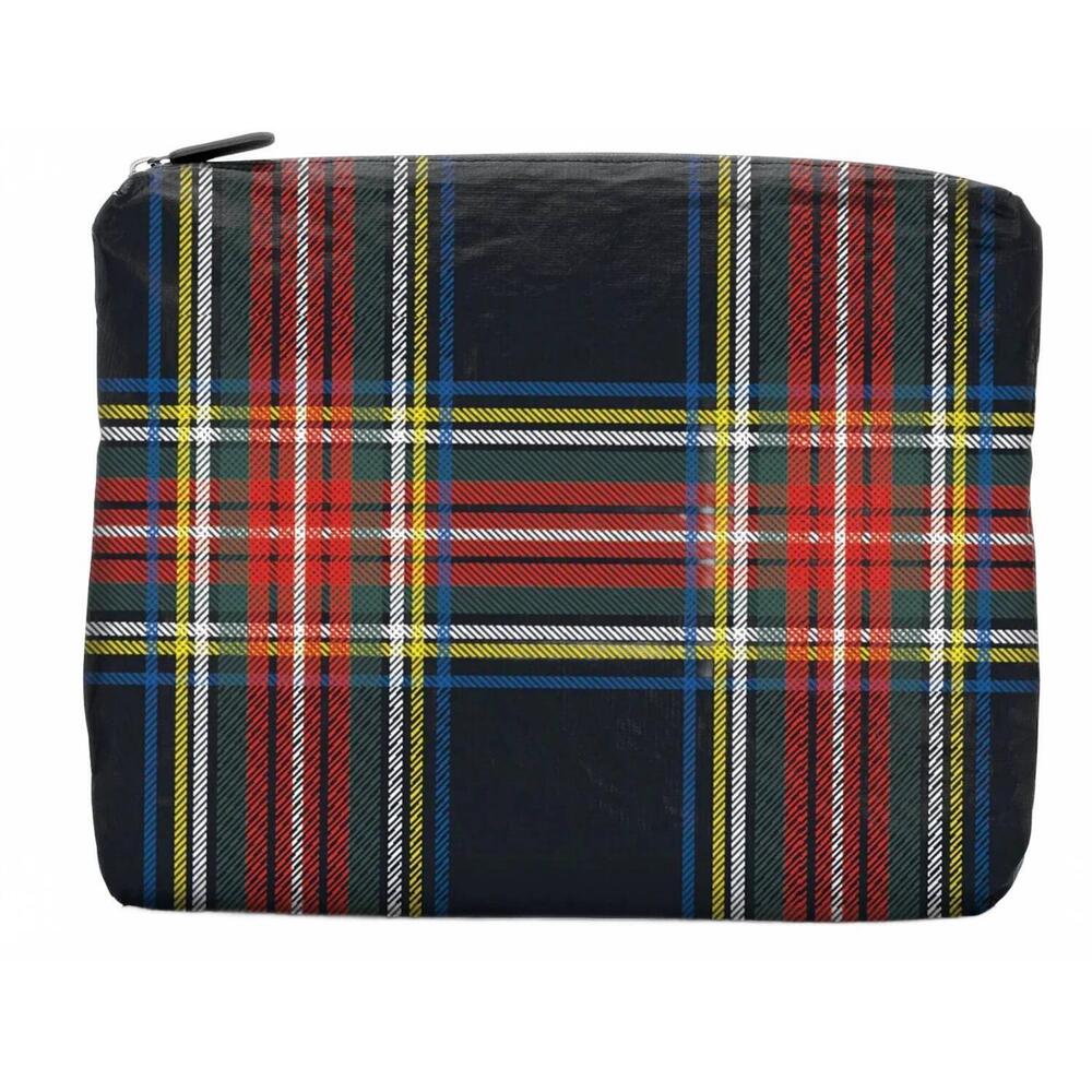 NEW HI LOVE TRAVEL women's zipper pouch in plaid